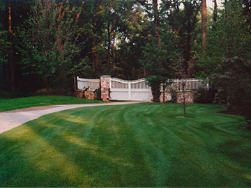 entry gate with stone piers