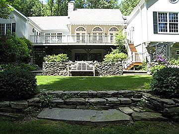 overview of rear terrace and garden