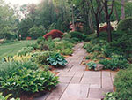 walk with border to fountain and pergola