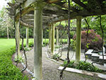pergola walk with grapes around entire fountain